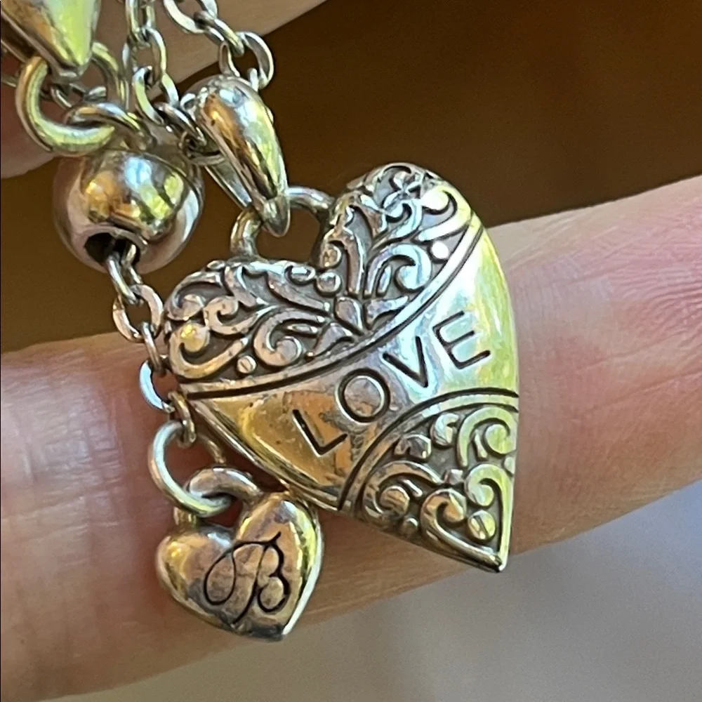 Retired Brighton reversible love rhinestone heart adjustable necklace - Picture 8 of 14